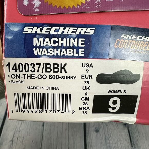 Skechers Women's On The Go 600 Flip Flop Sandals Black #140037 Size:9 - Picture 8 of 8